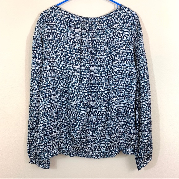Tory Burch Silk Printed Honeycomb Blouse Top - Picture 8 of 8